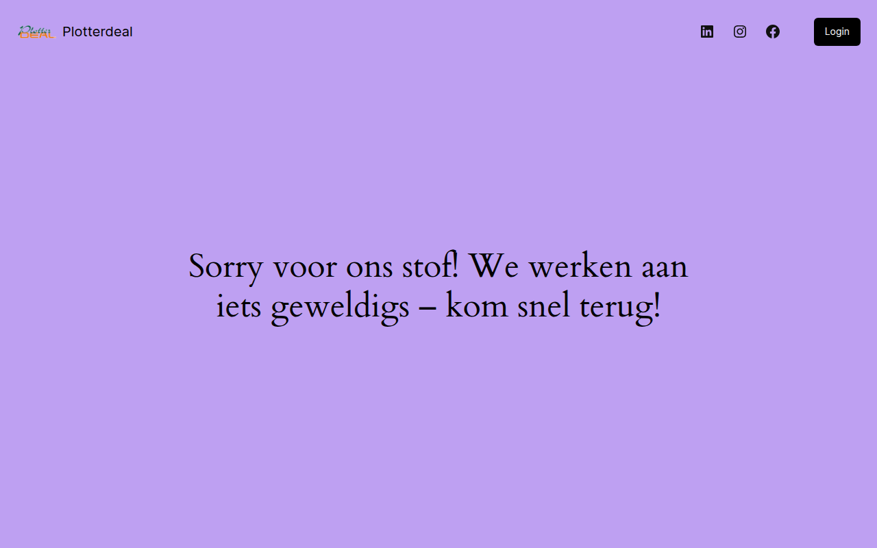 Screenshot van plotterdeal.be