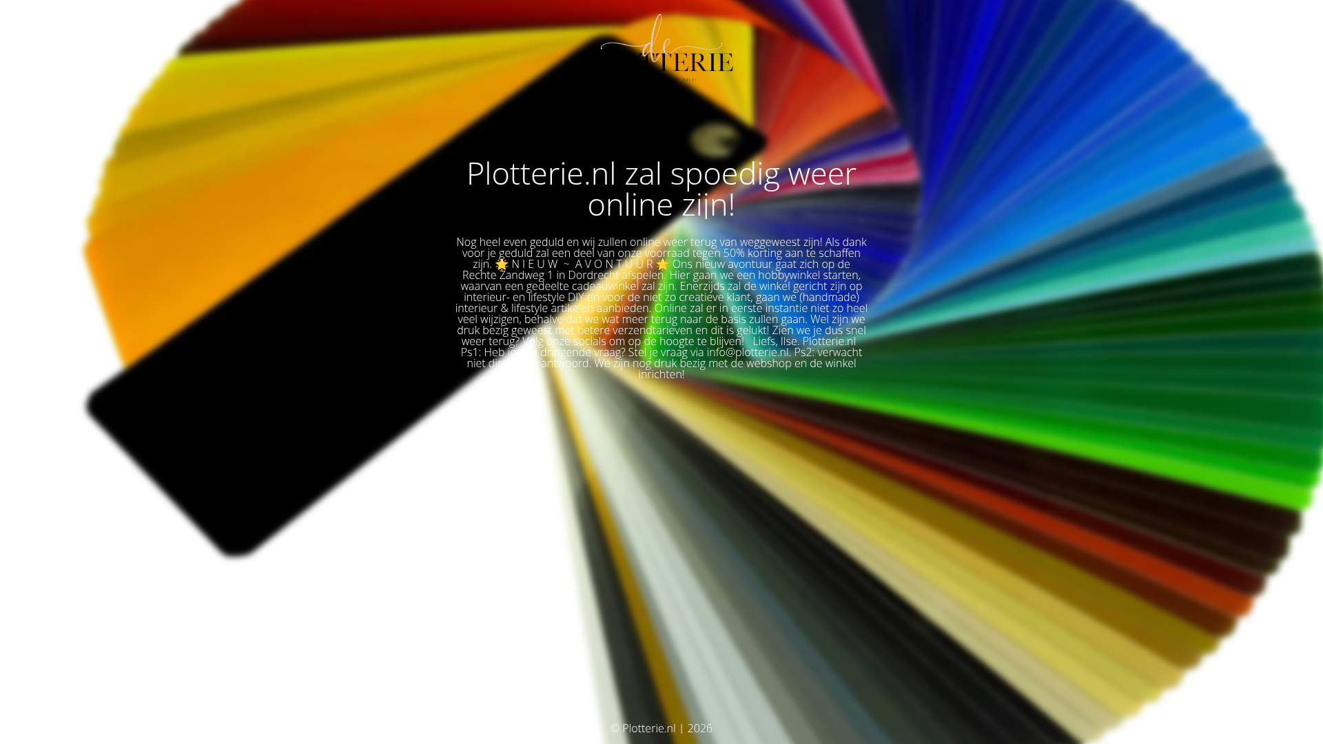 Screenshot van plotterie.nl