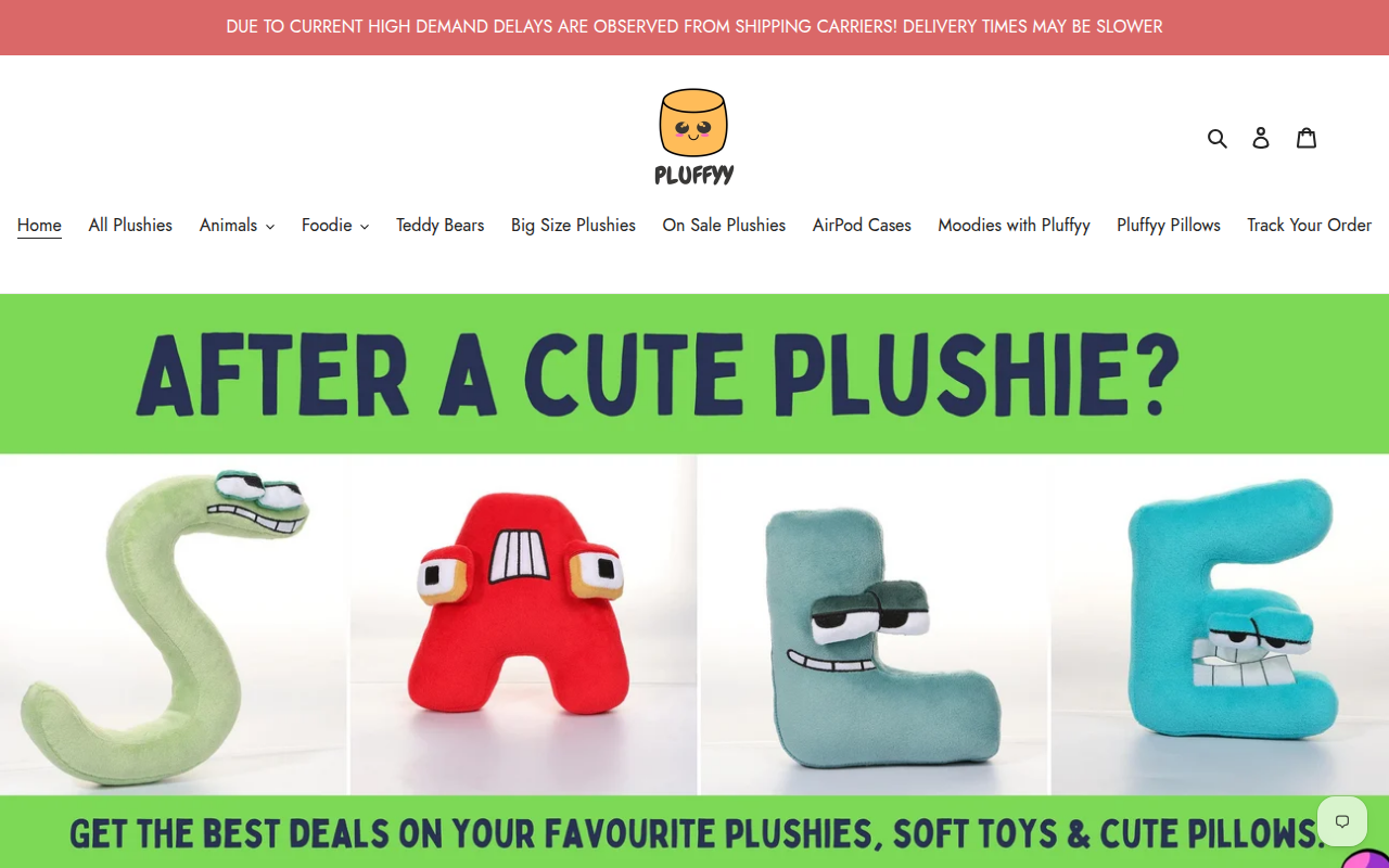Screenshot van pluffyy.com