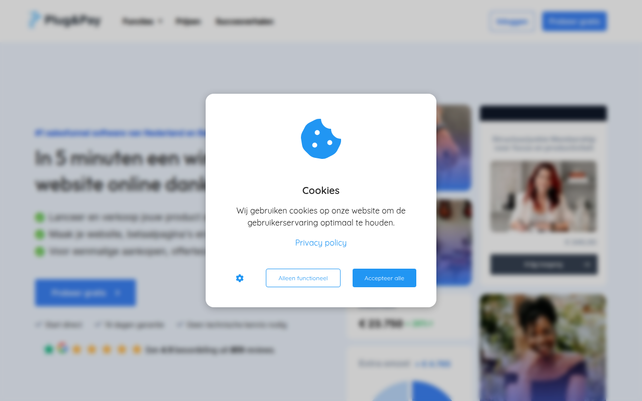 Screenshot van plugandpay.nl
