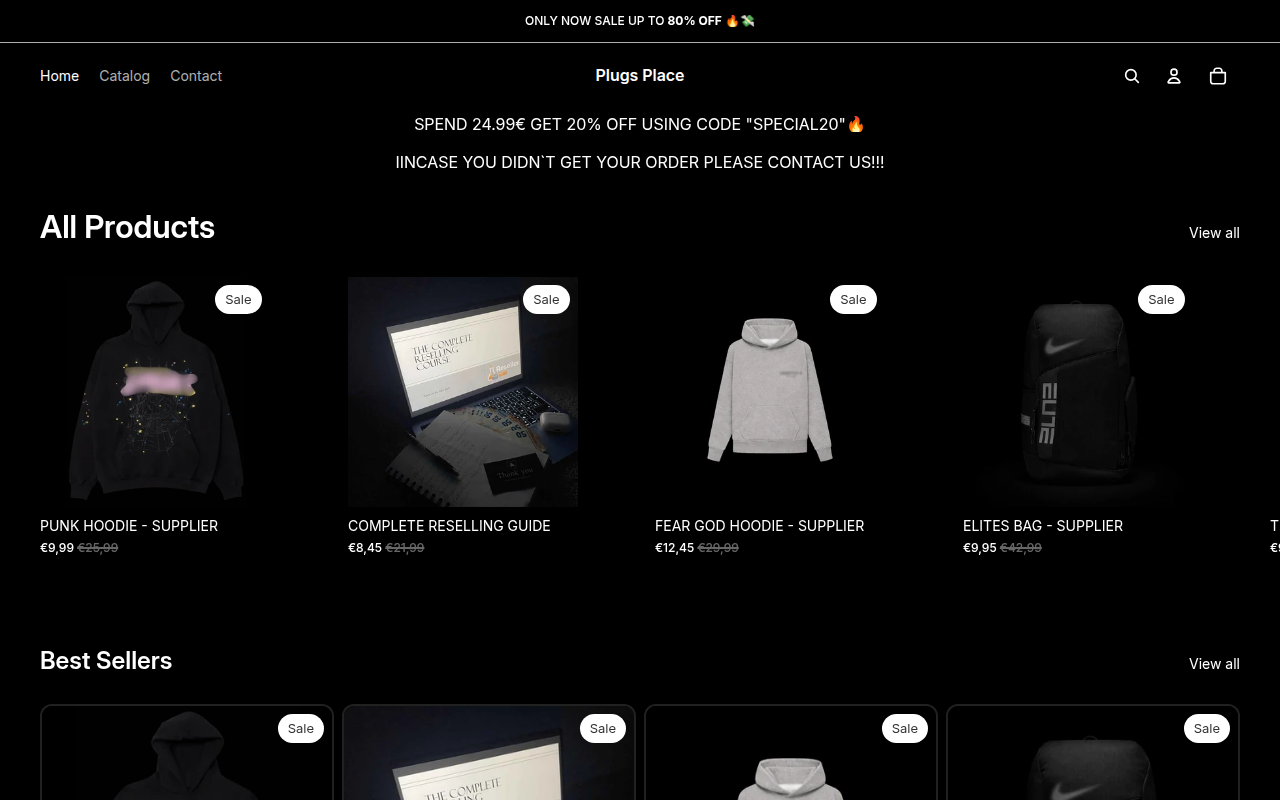 Screenshot van plugsplace.store