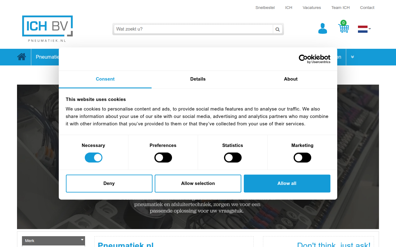 Screenshot van pneumatiek.nl
