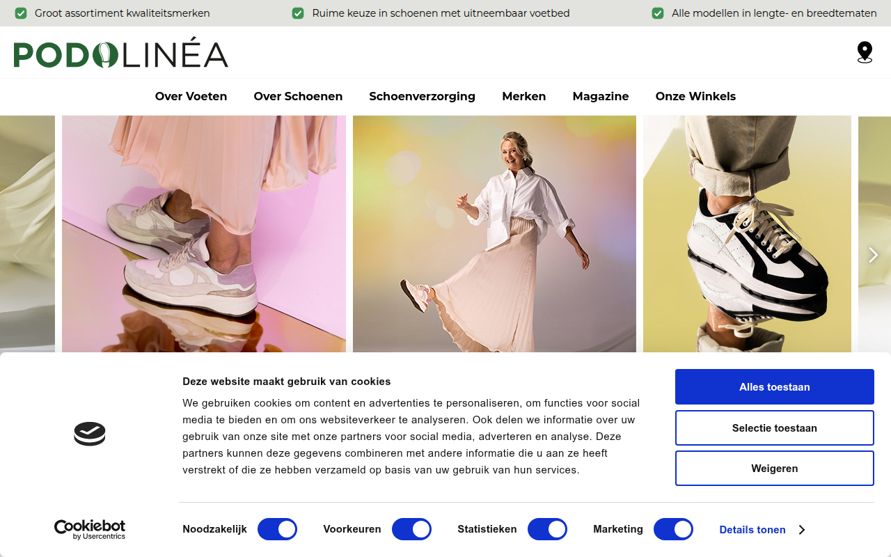 Screenshot van podolinea.nl