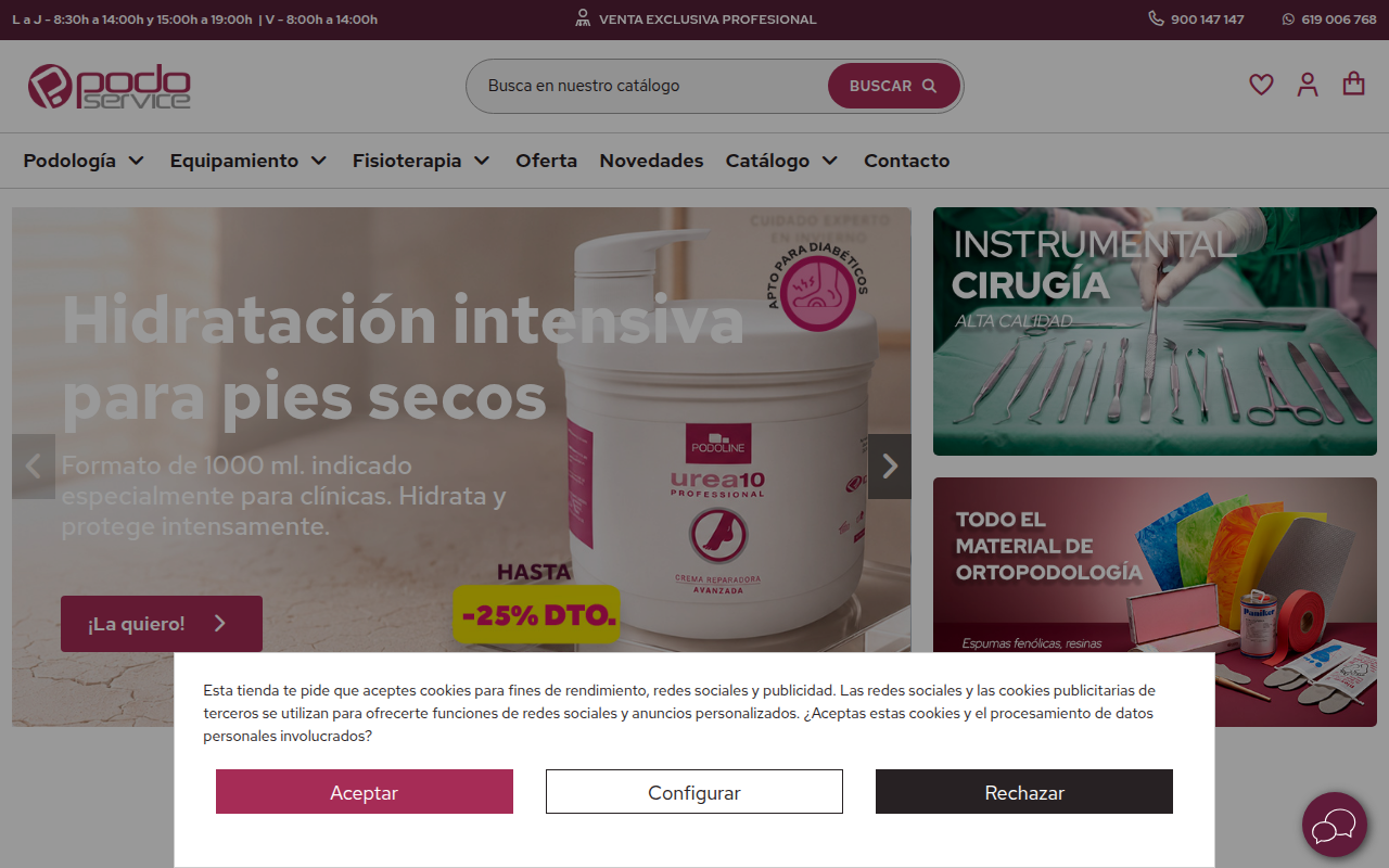 Screenshot van podoservice.es