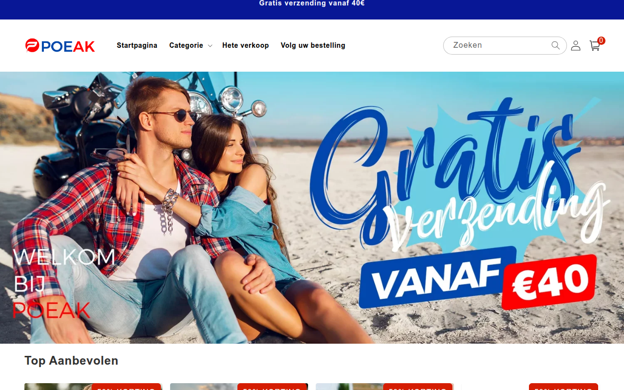 Screenshot van poeak.com