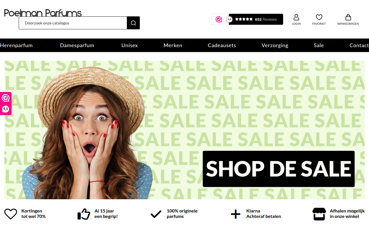 Screenshot van poelmanparfums.nl