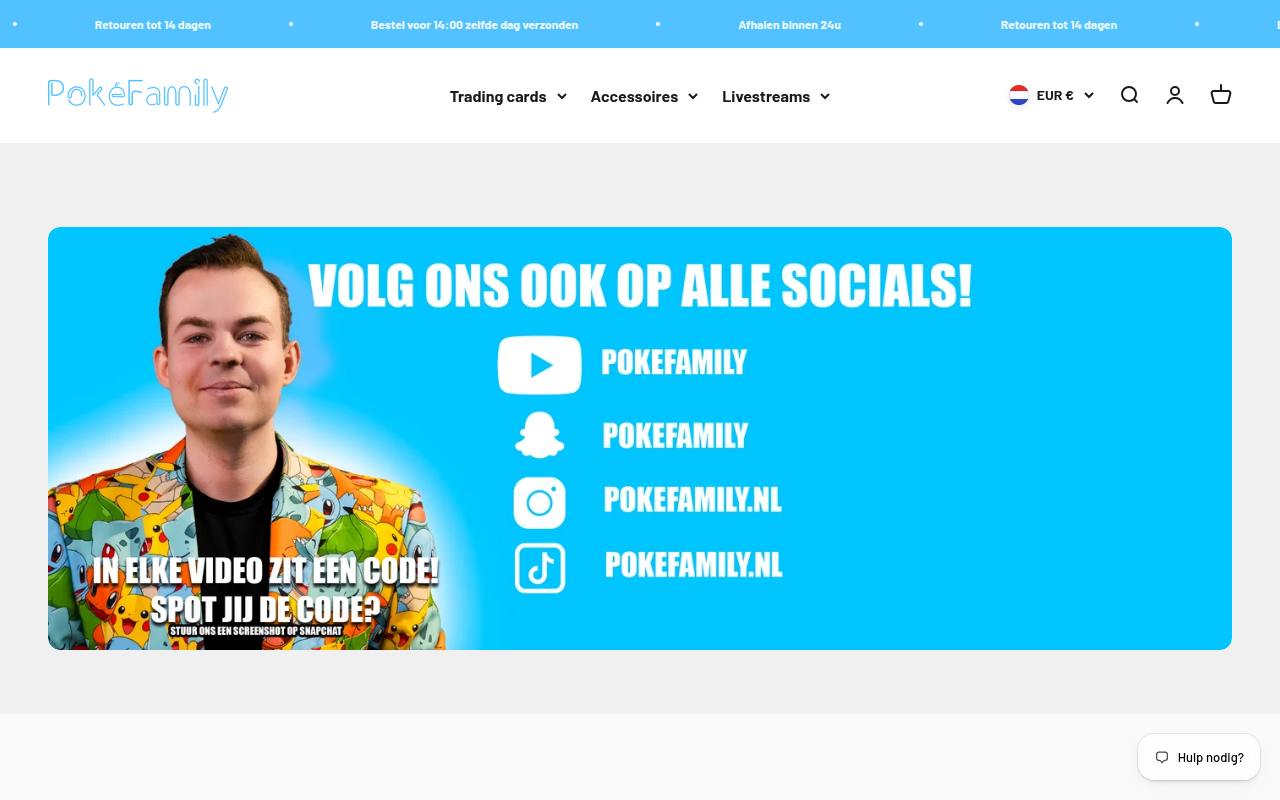 Screenshot van pokefamily.nl