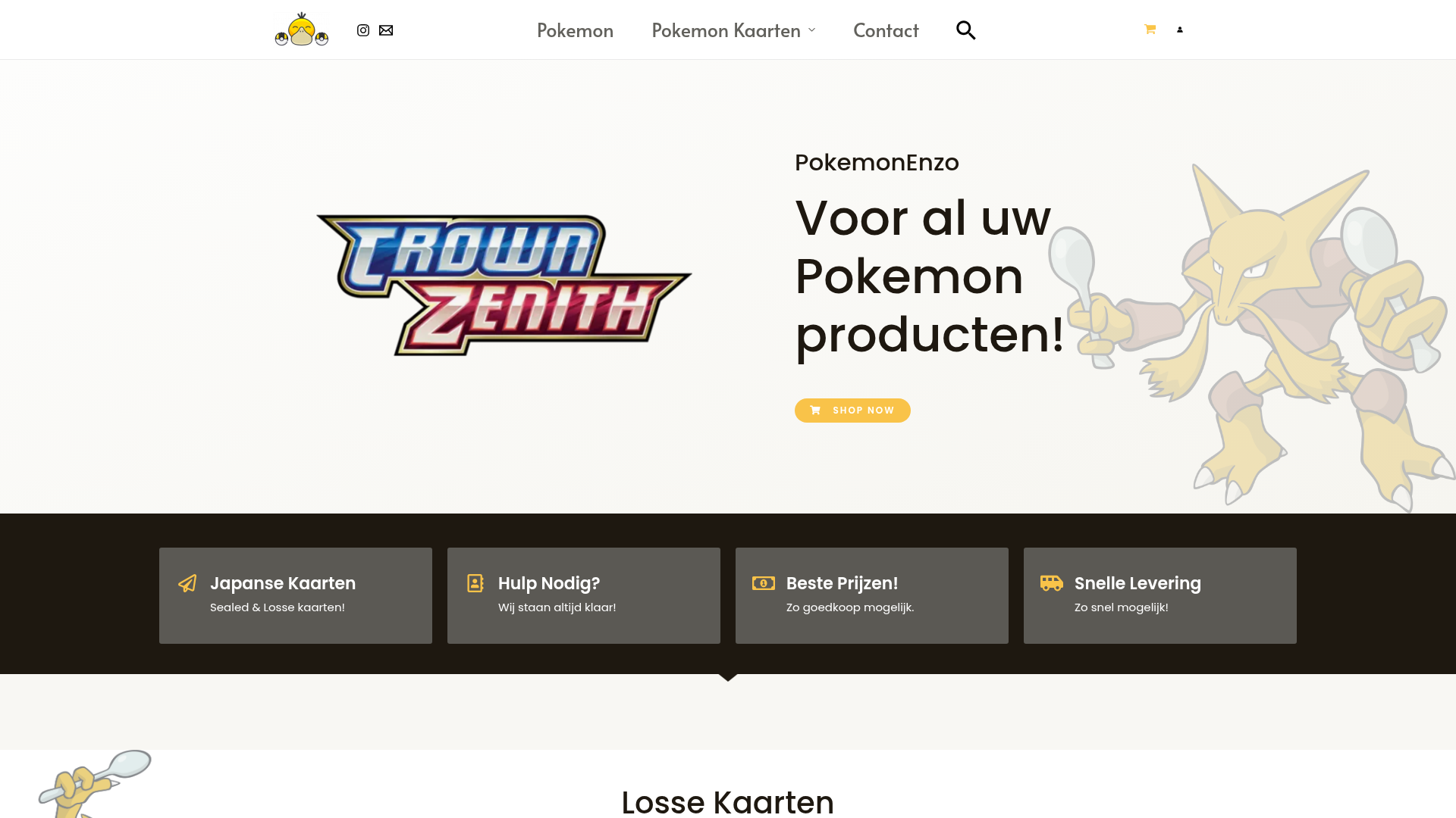 Screenshot van pokemonenzo.nl