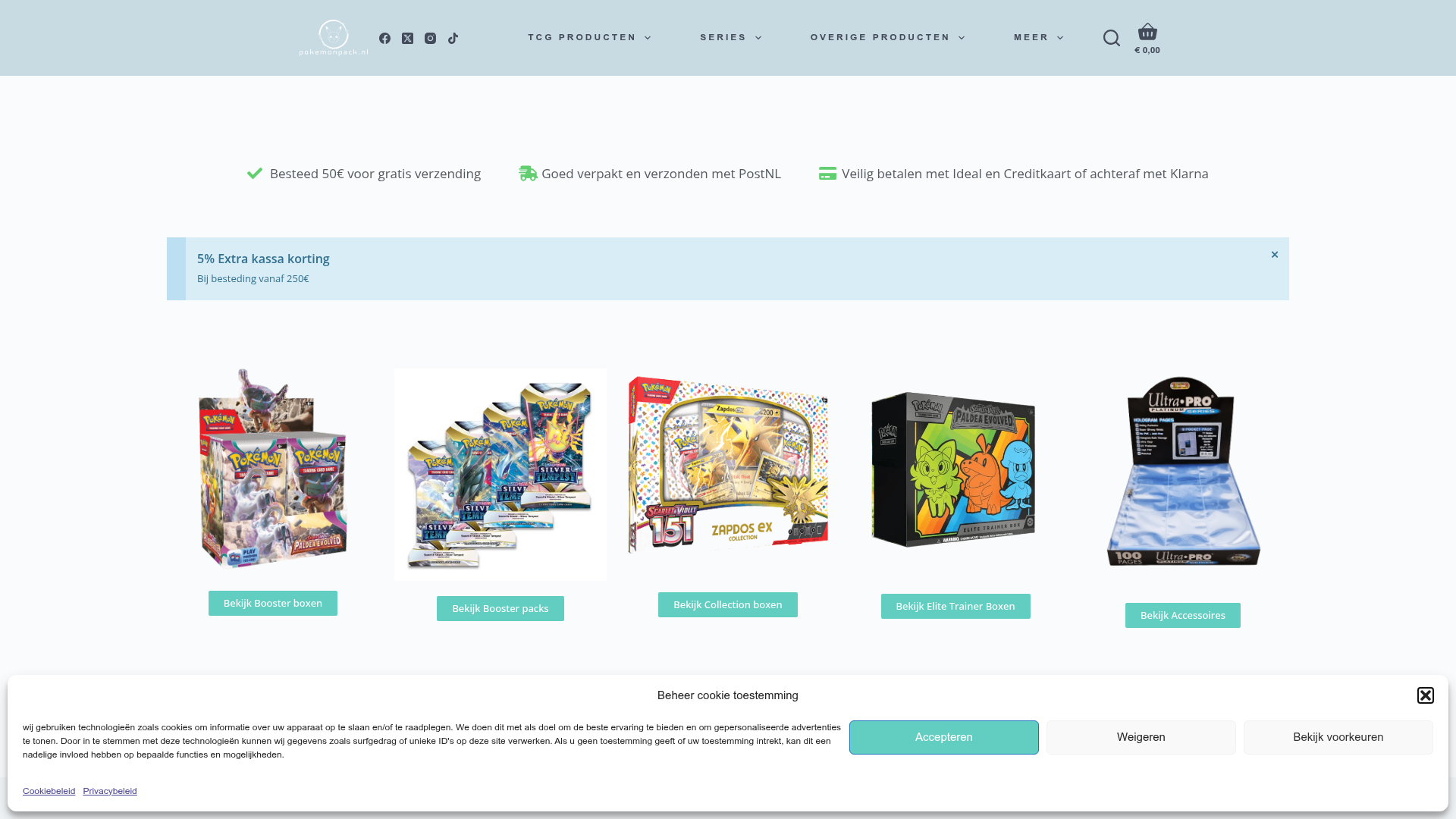 Screenshot van pokemonpack.nl