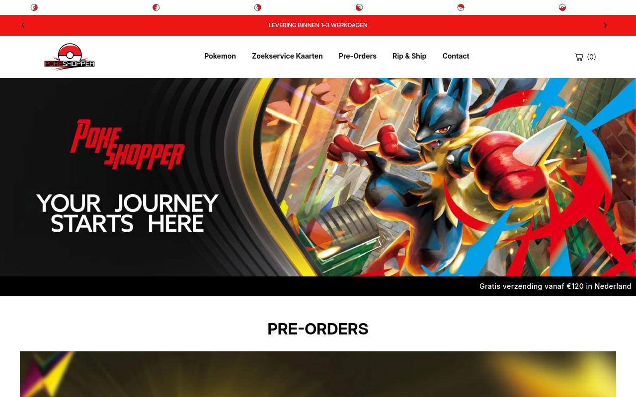 Screenshot van pokeshopper.nl