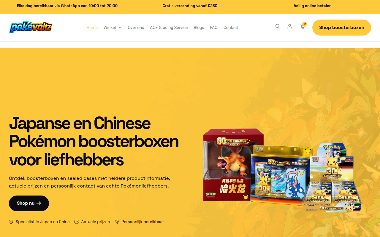 Screenshot van pokevoltz.com