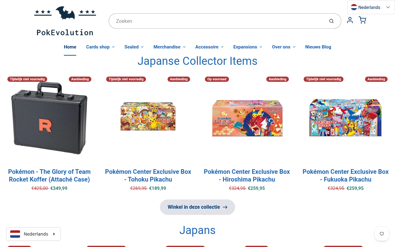Screenshot van pokevolution.nl