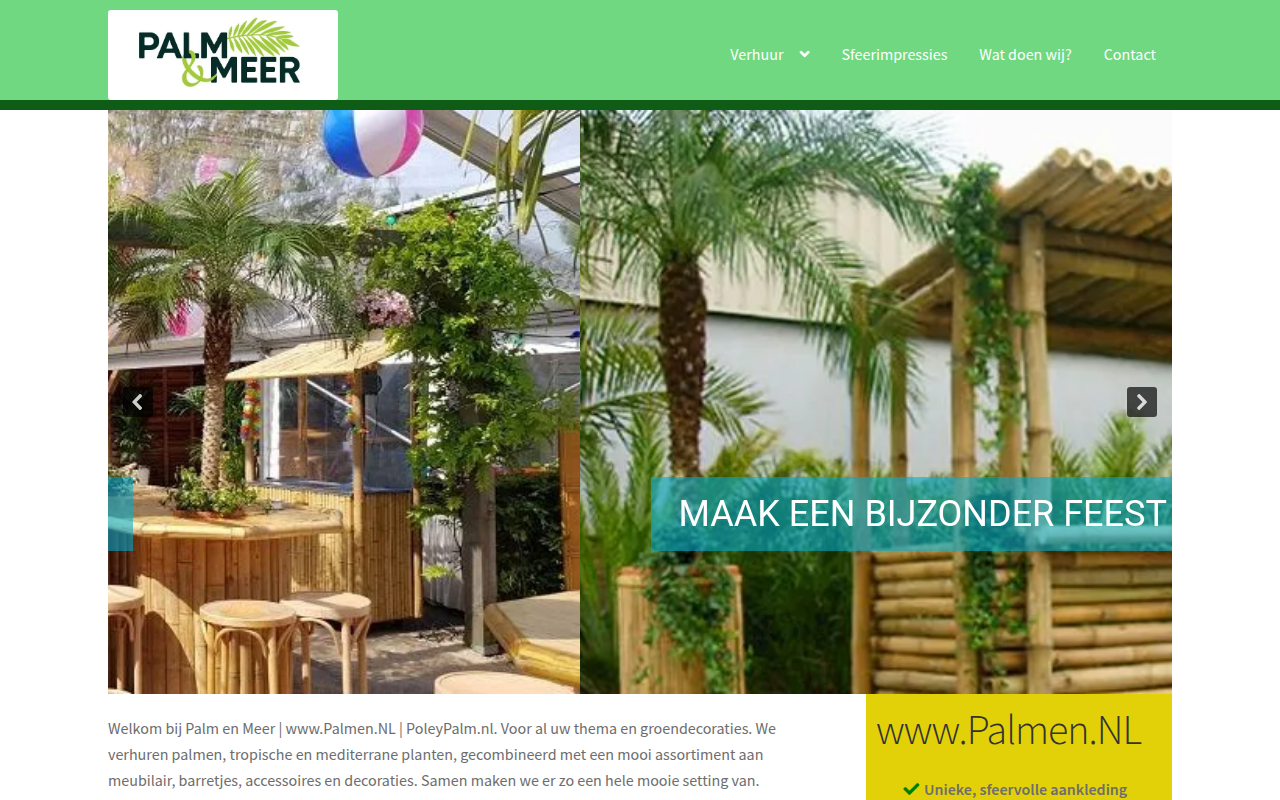 Screenshot van poleypalm.nl
