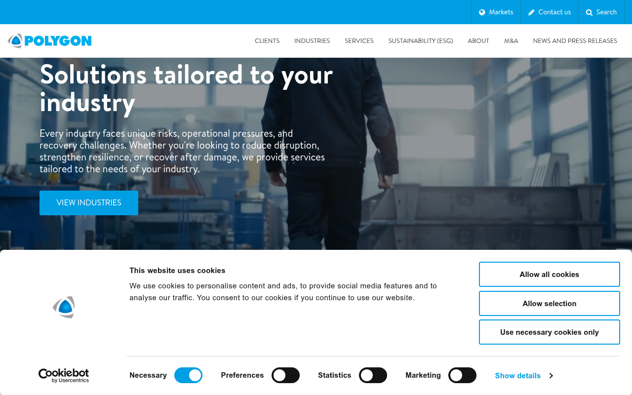 Screenshot van polygongroup.com