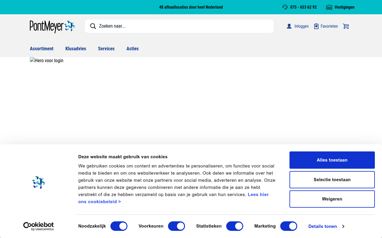 Screenshot van pontmeyer.nl