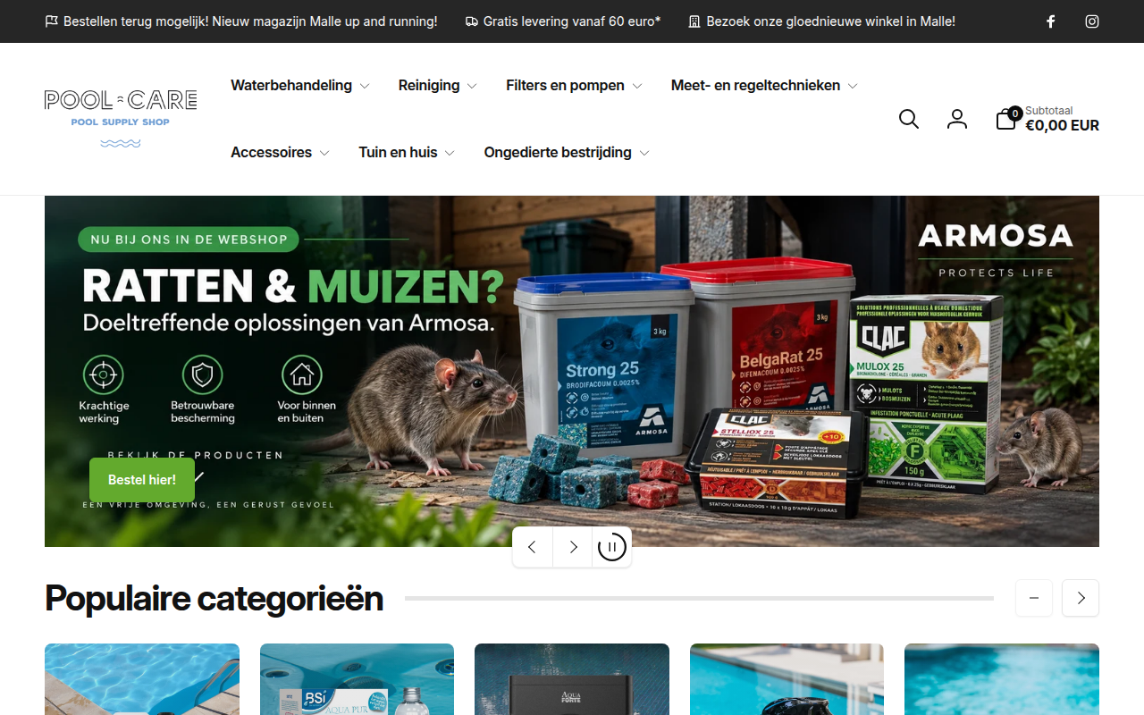 Screenshot van pool-care.be