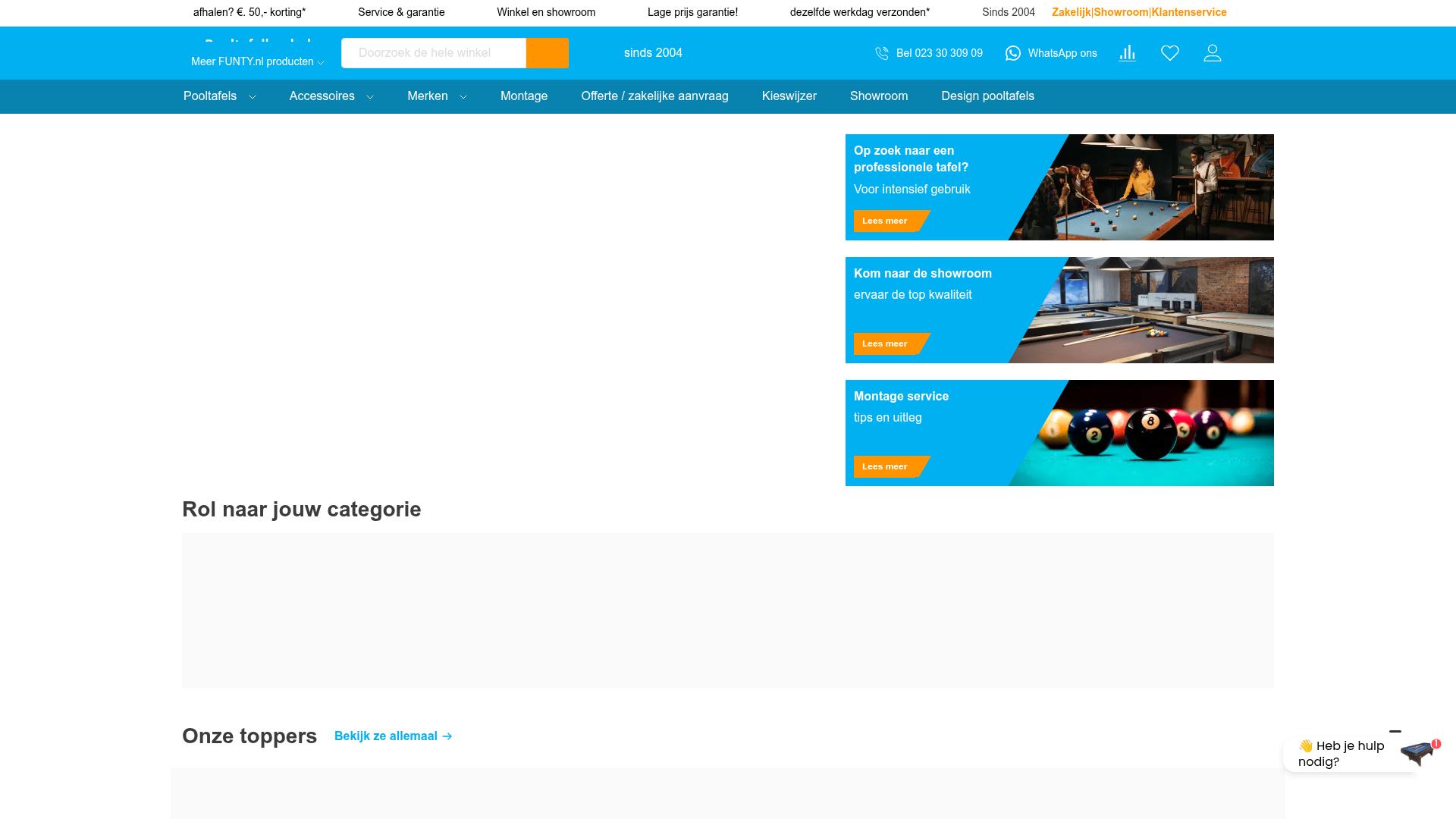 Screenshot van pooltafelland.nl