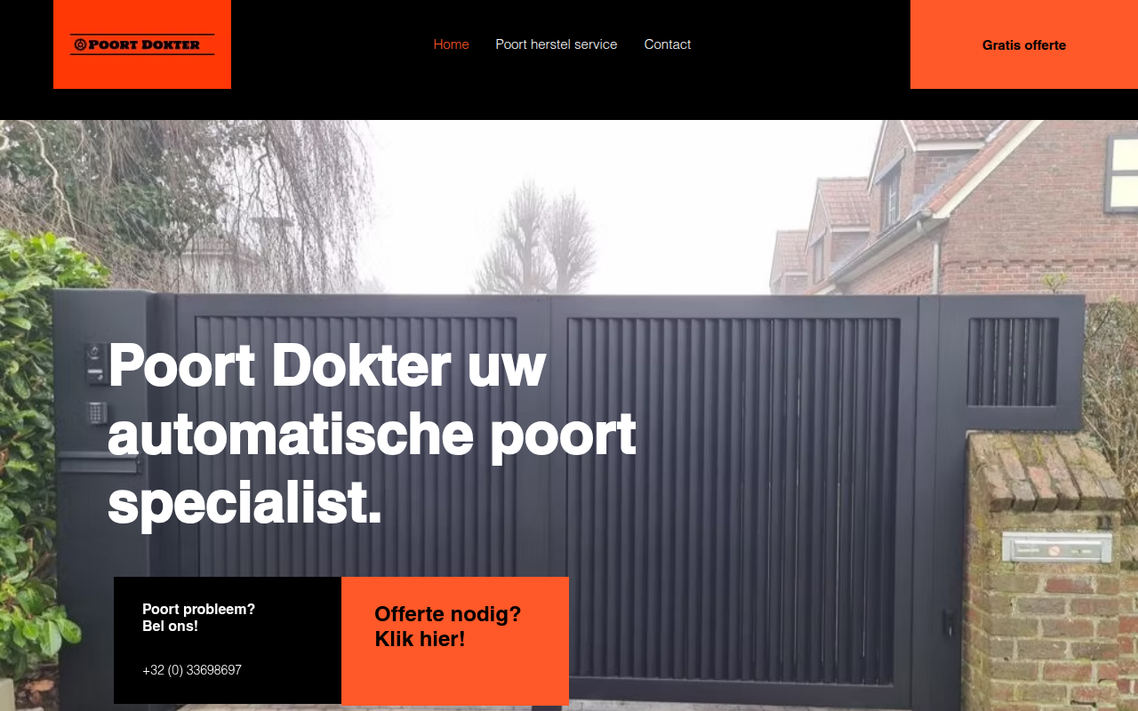 Screenshot van poortdokter.be