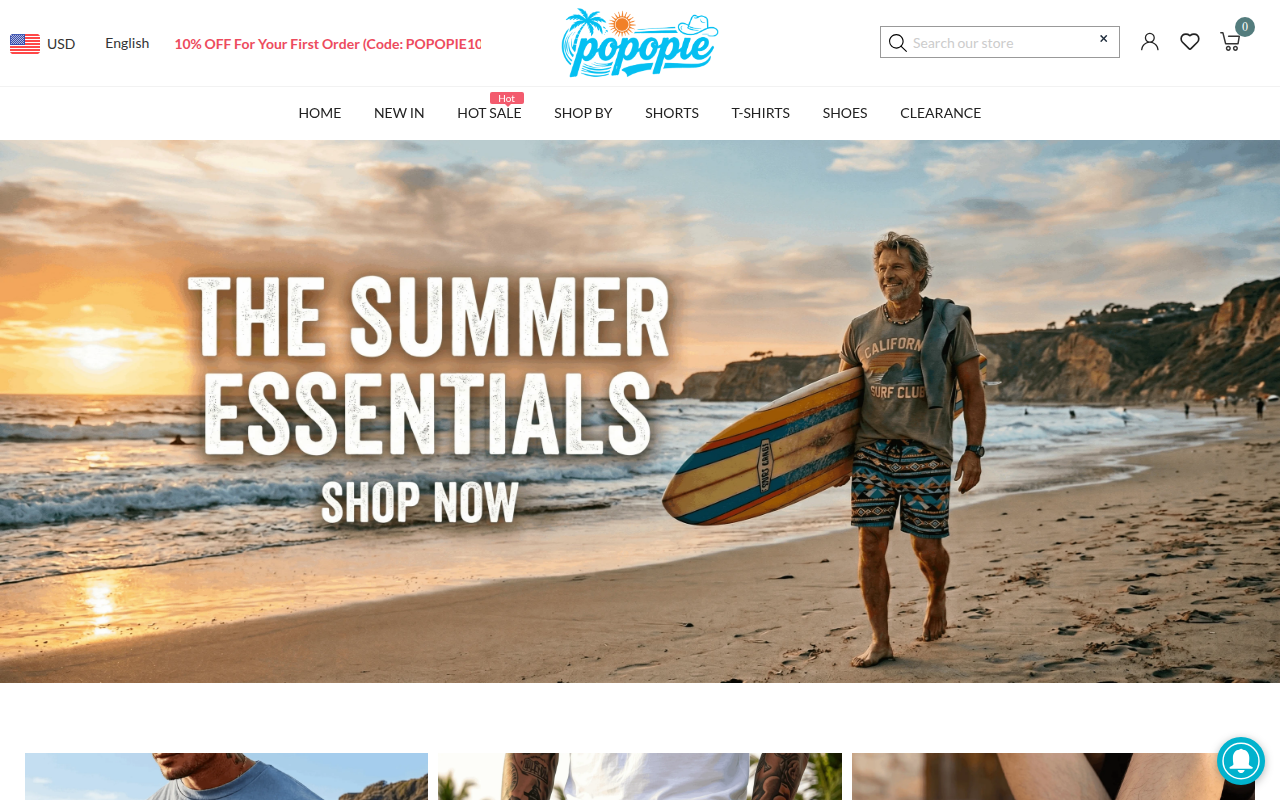 Screenshot van popopieshop.com