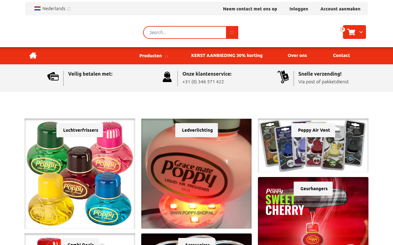 Screenshot van poppy-shop.nl