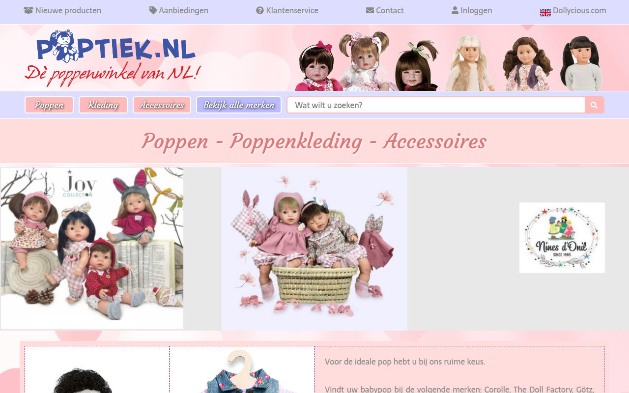 Screenshot van poptiek.nl