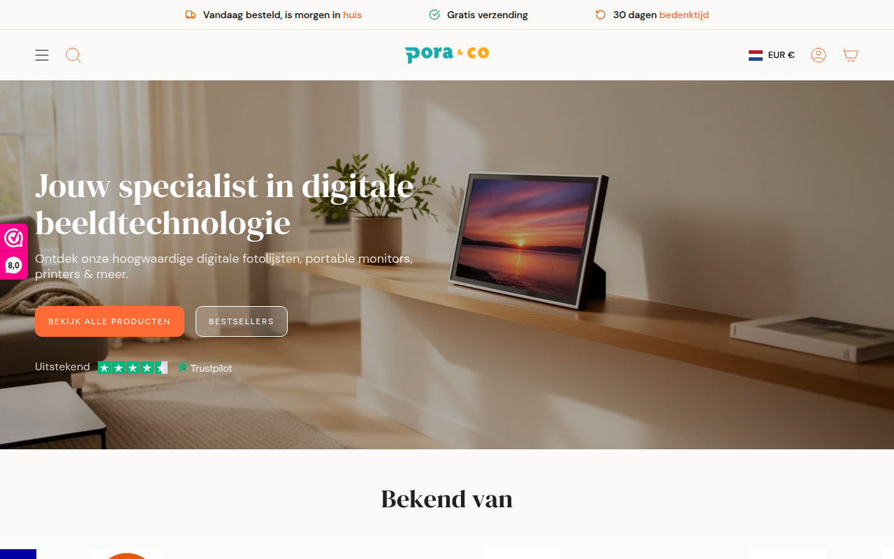 Screenshot van poraenco.nl
