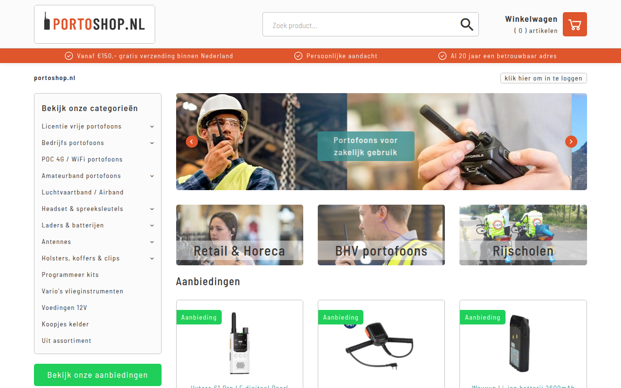 Screenshot van portoshop.nl