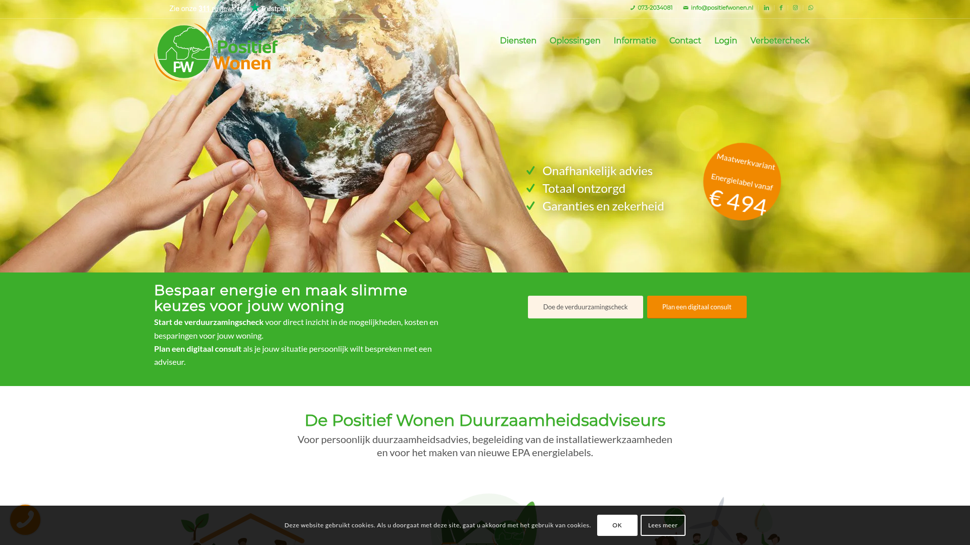 Screenshot van positiefwonen.nl