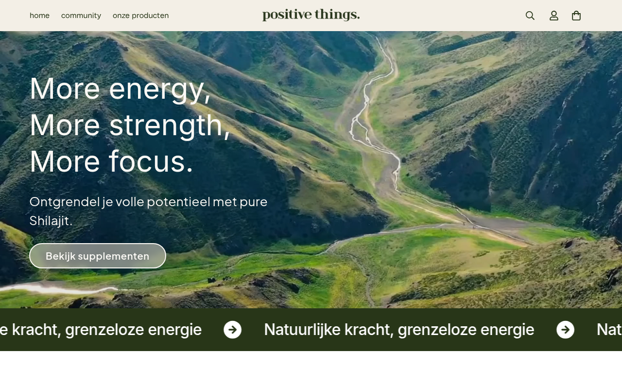 Screenshot van positivethings.nl