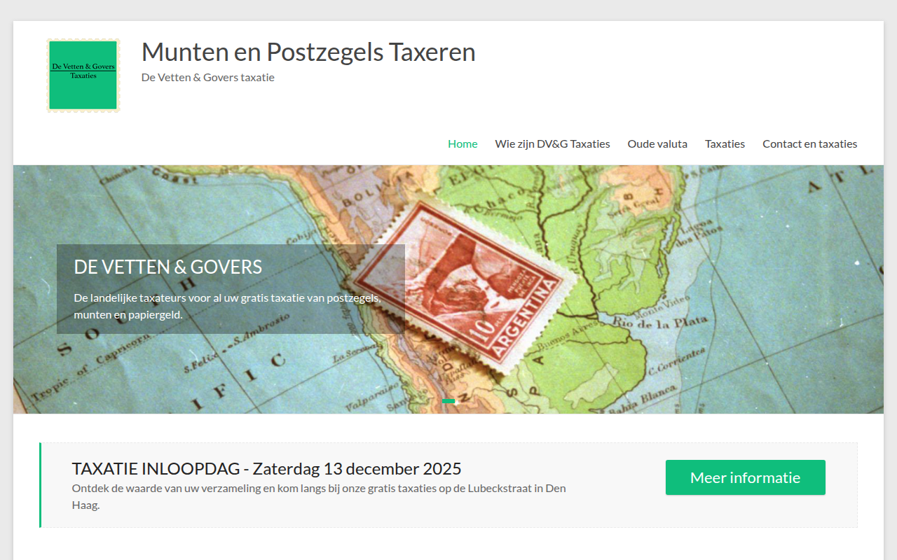 Screenshot van postzegels-taxeren.nl