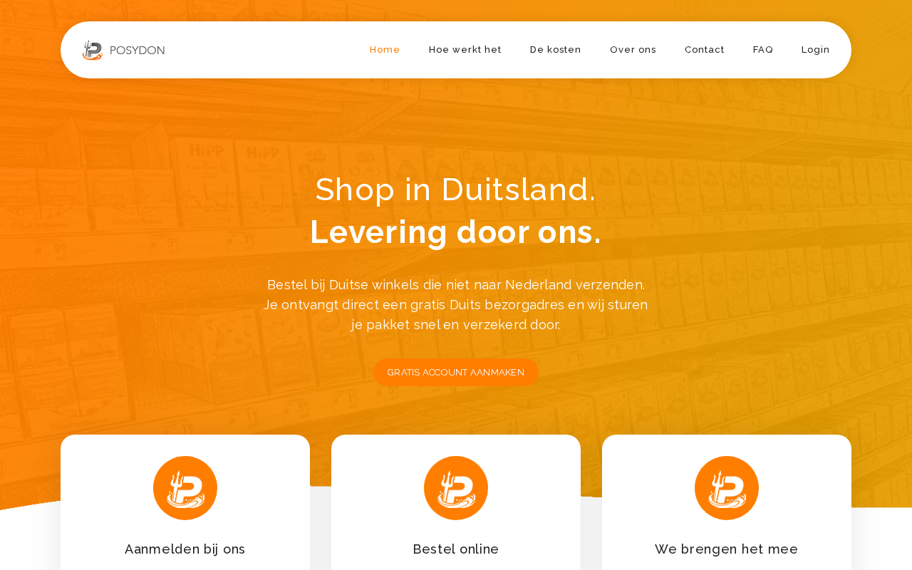 Screenshot van posydon.nl