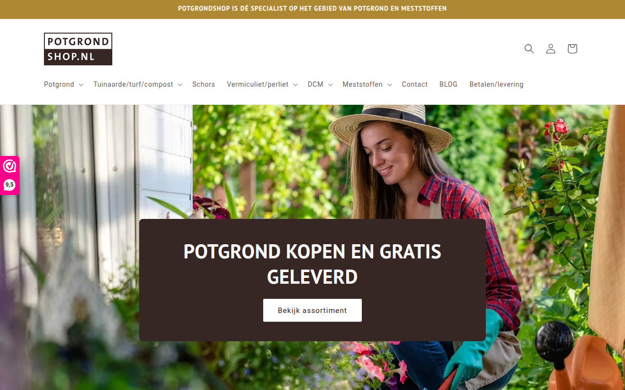 Screenshot van potgrondshop.nl
