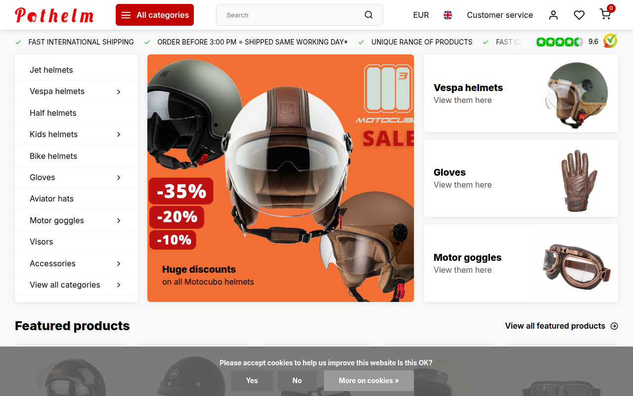 Screenshot van pothelm.nl
