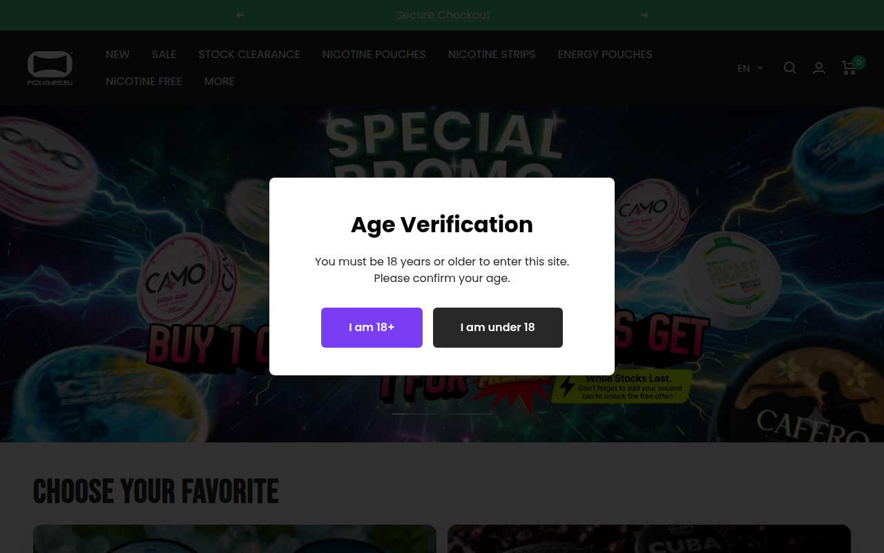 Screenshot van pouches.eu