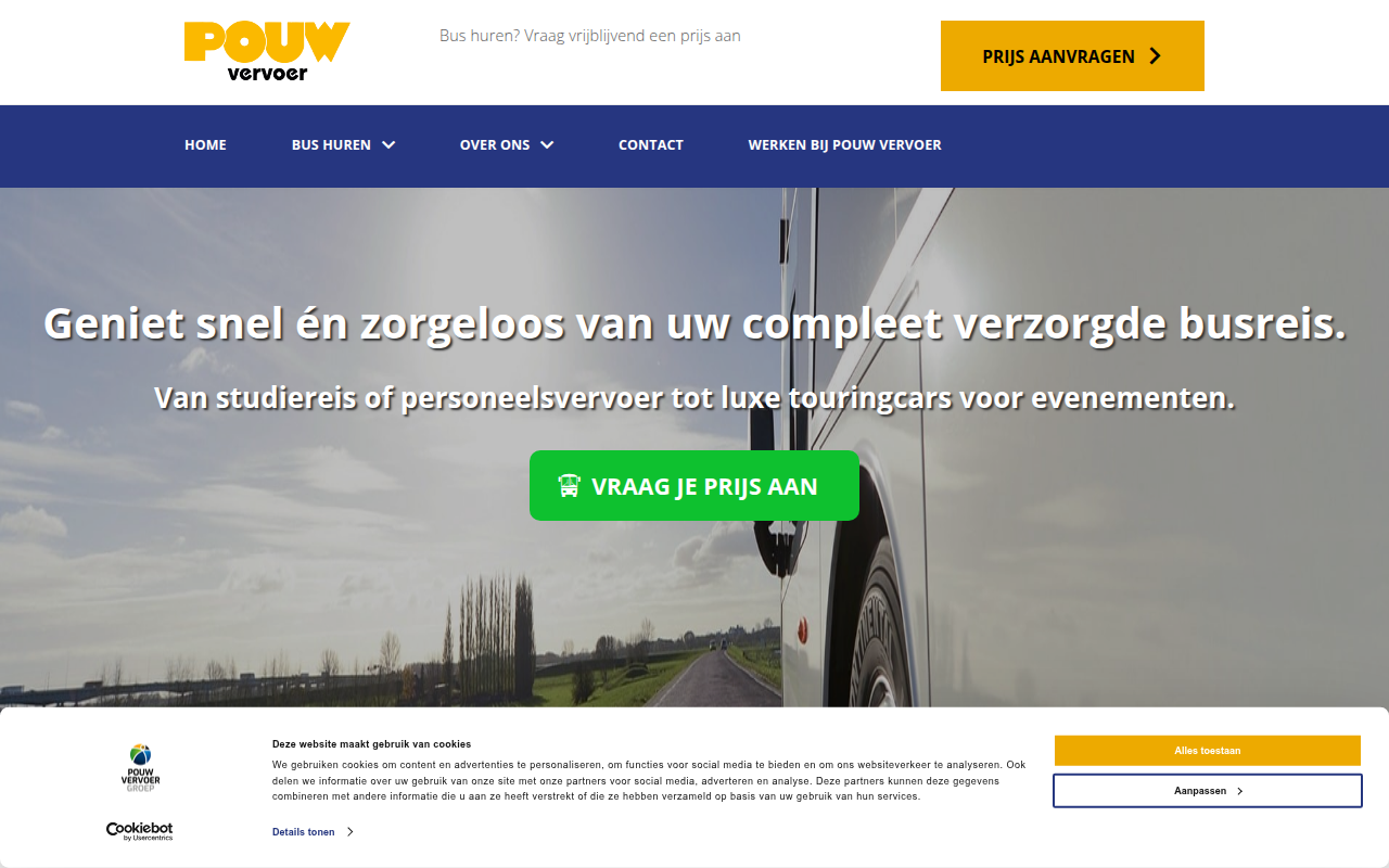 Screenshot van pouwvervoer.nl