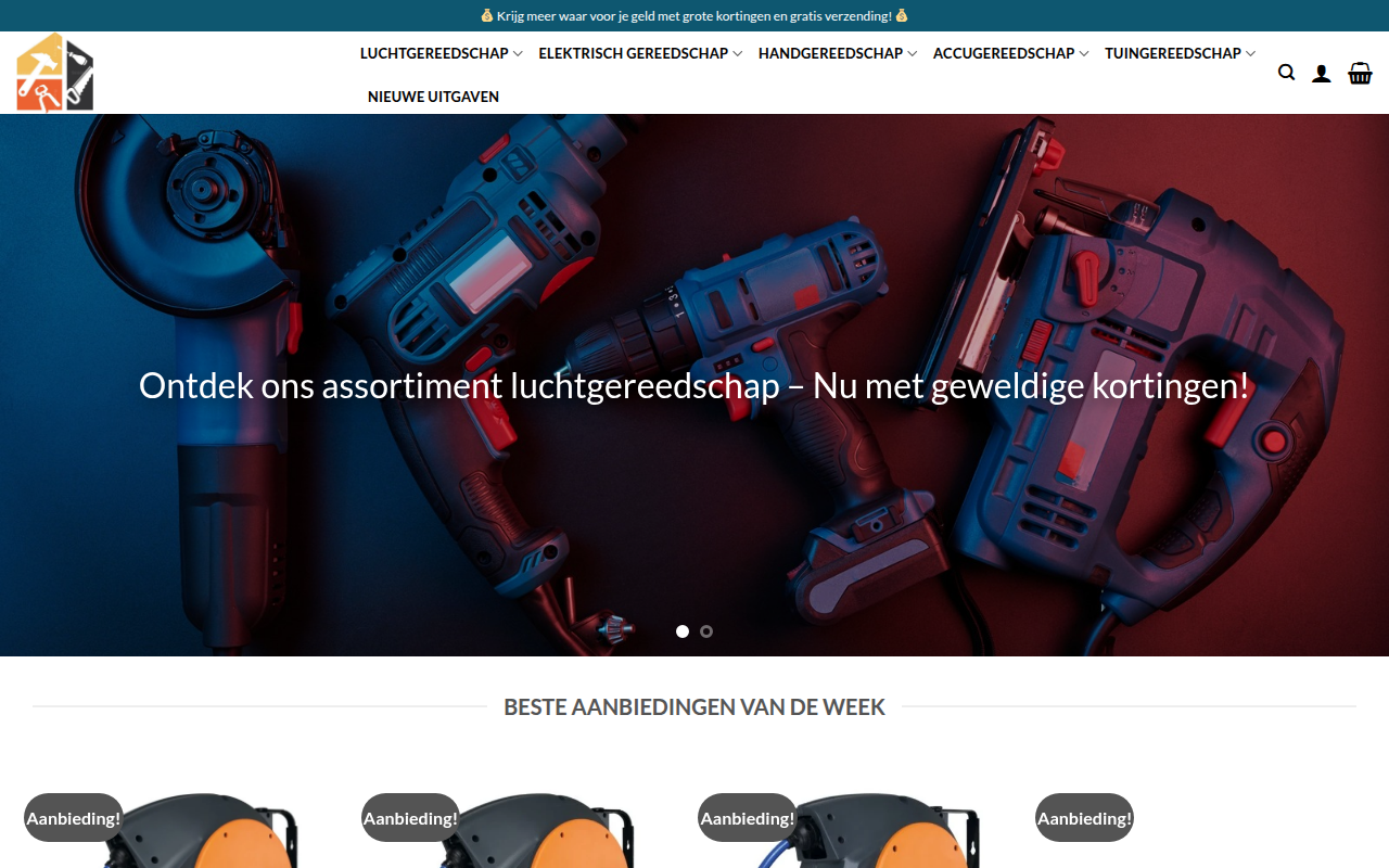 Screenshot van powergeartools.com