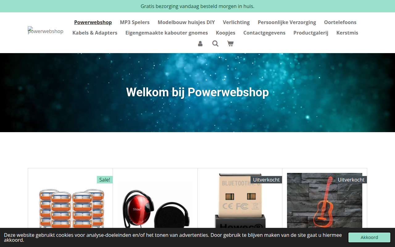Screenshot van www.powerwebshop.nl