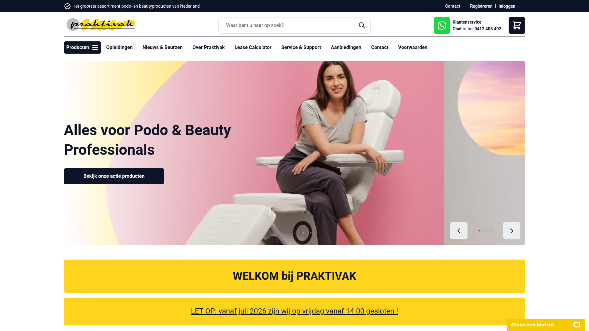 Screenshot van praktivak.nl