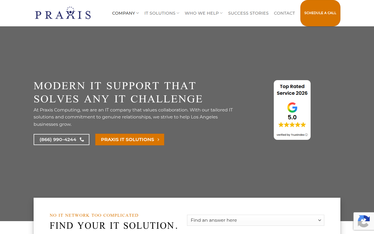 Screenshot van praxis.com