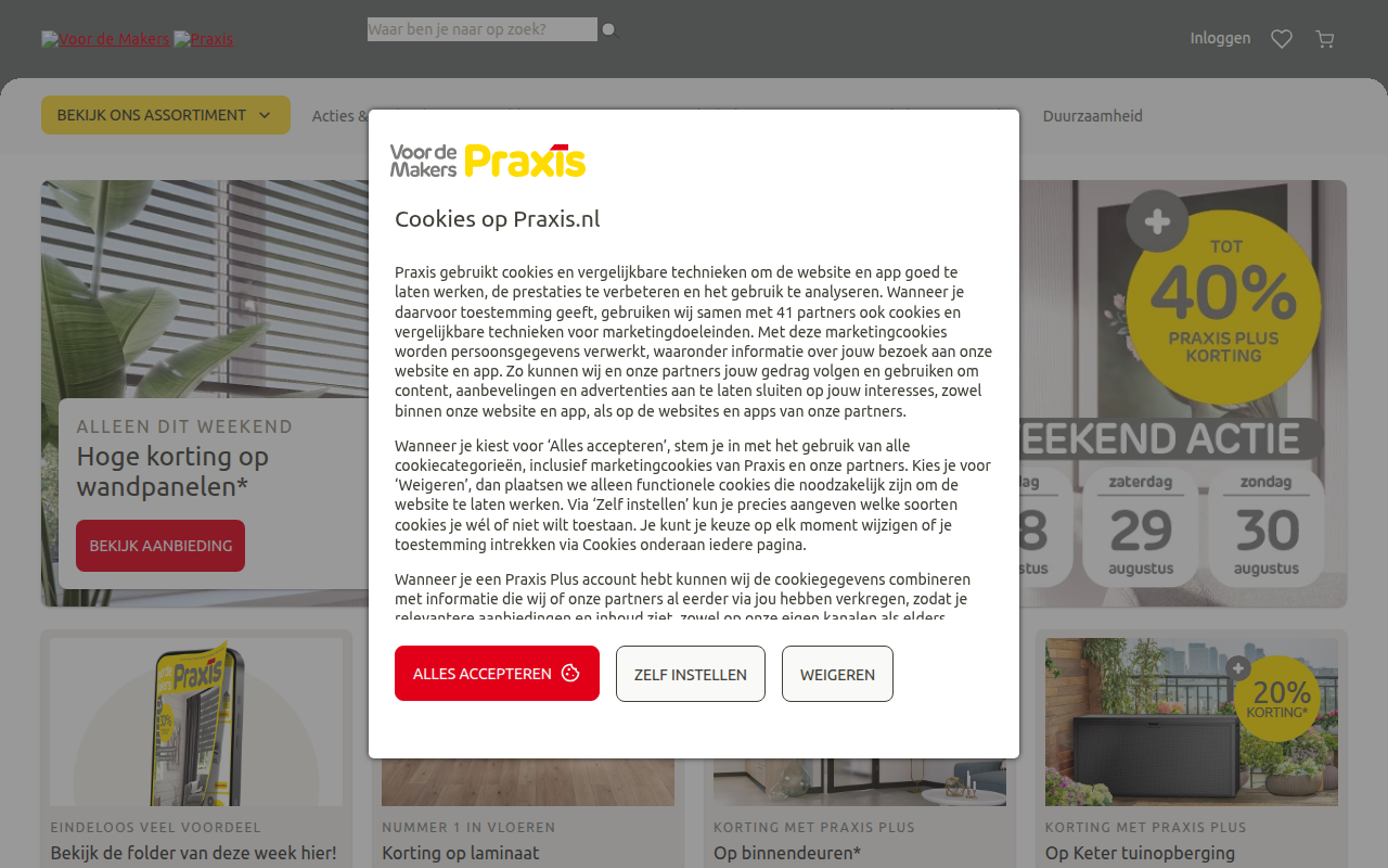 Screenshot van praxis.mom