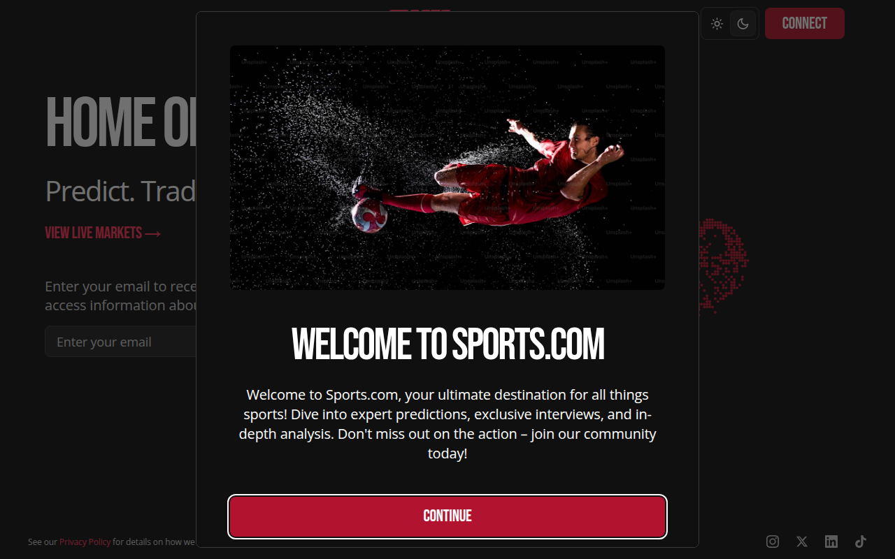 Screenshot van predict.sports.com
