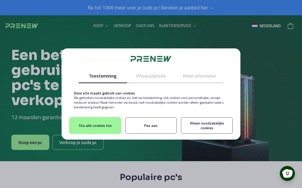 Screenshot van prenew.com