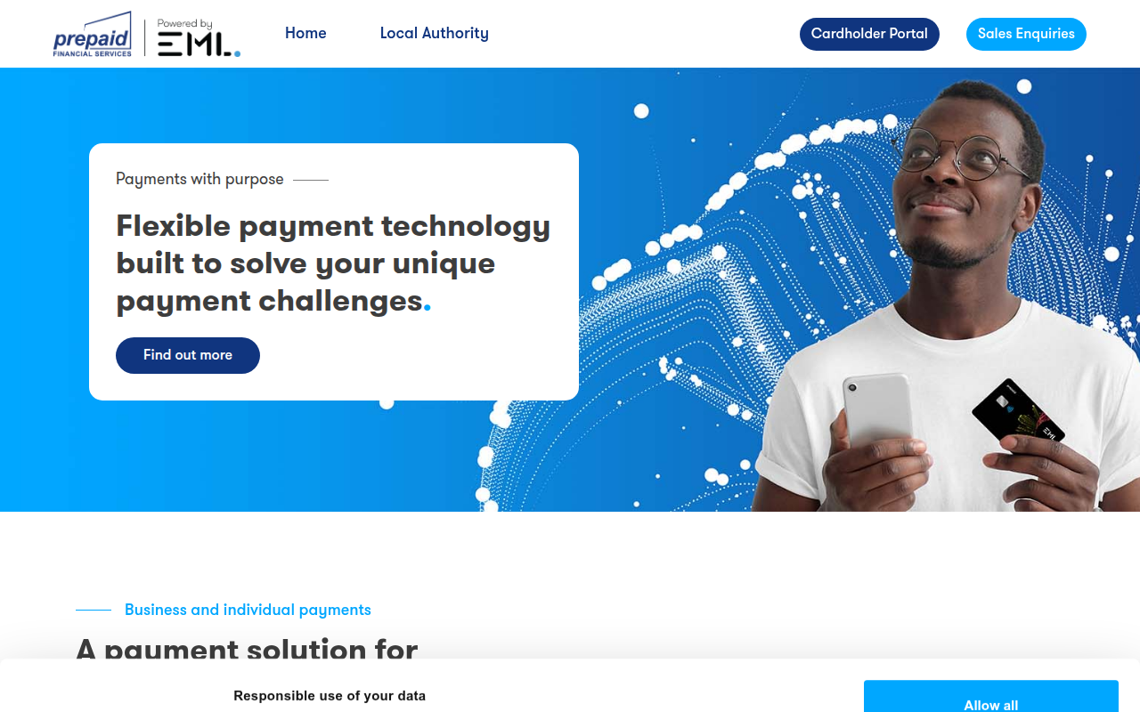 Screenshot van prepaidfinancialservices.com