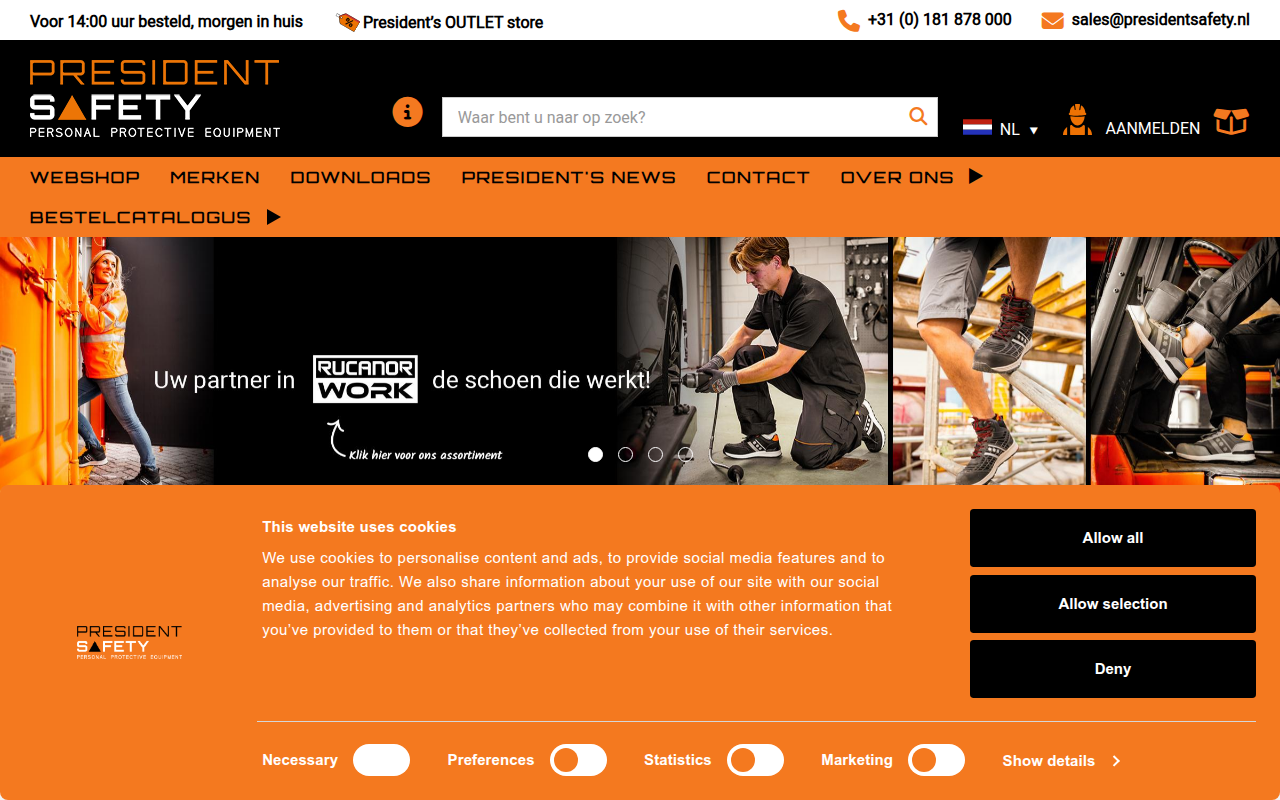 Screenshot van presidentsafety.nl