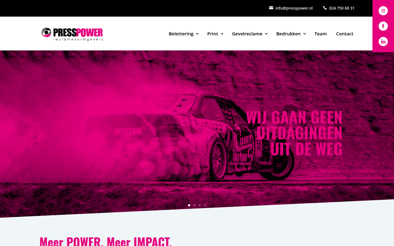 Screenshot van presspower.nl