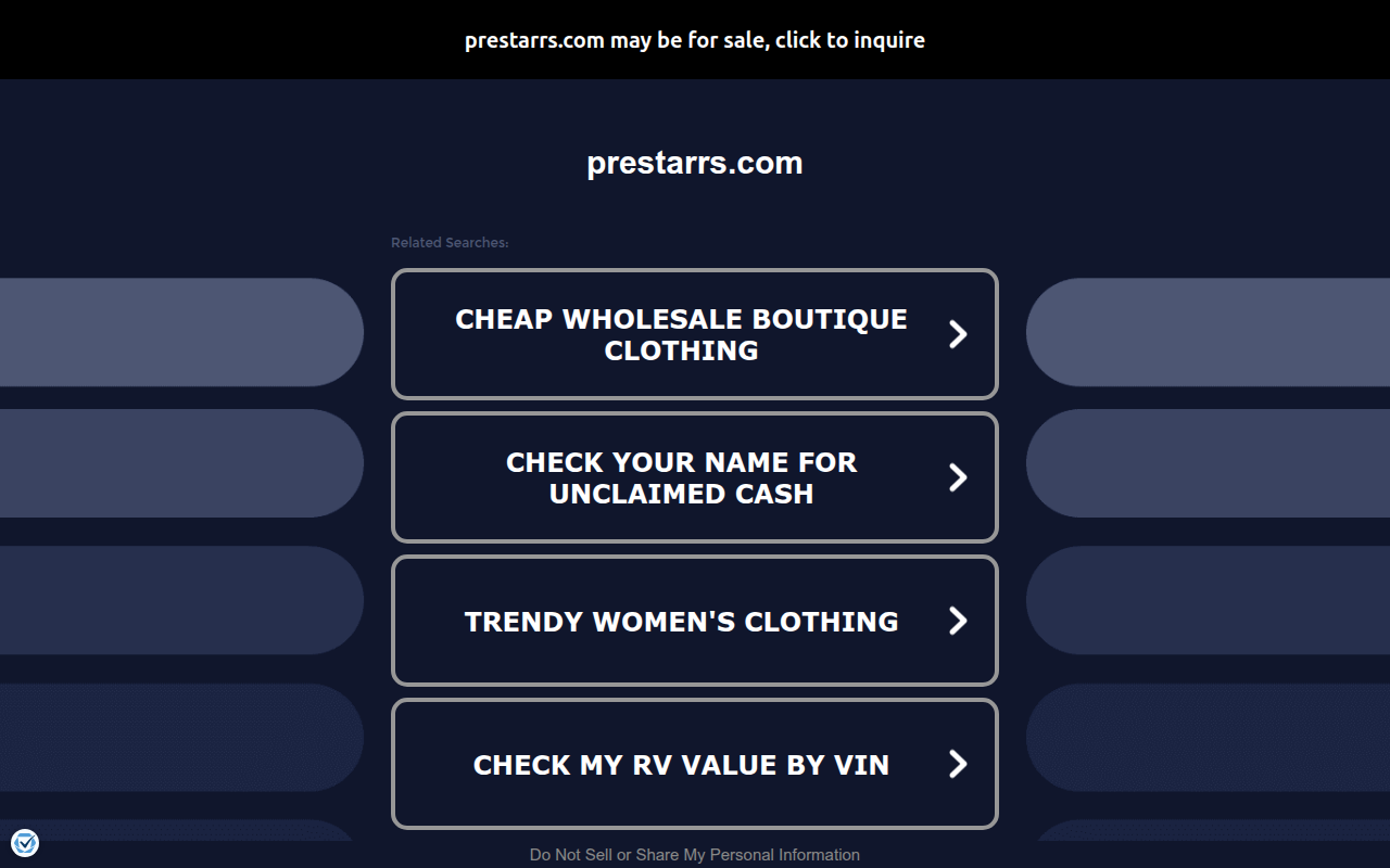 Screenshot van prestarrs.com