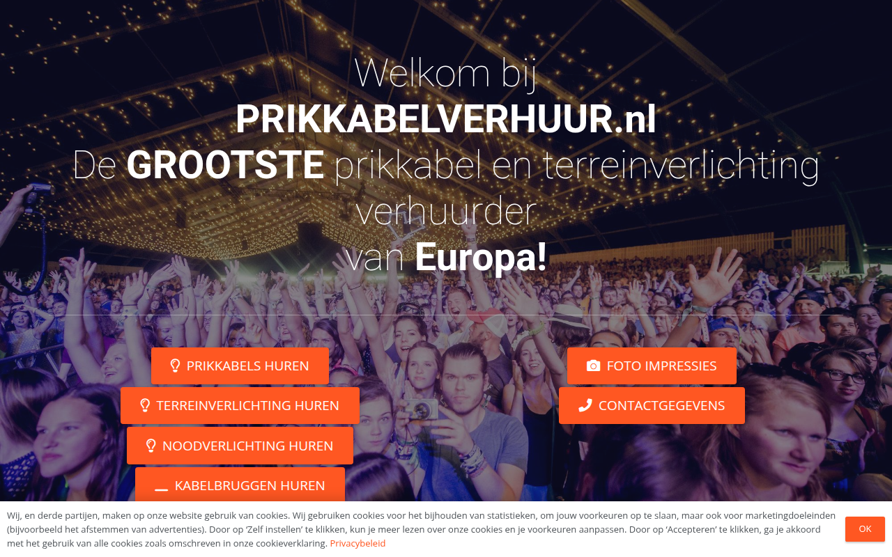 Screenshot van prikkabelverhuur.nl