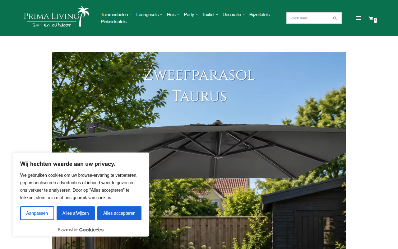 Screenshot van primaliving.nl