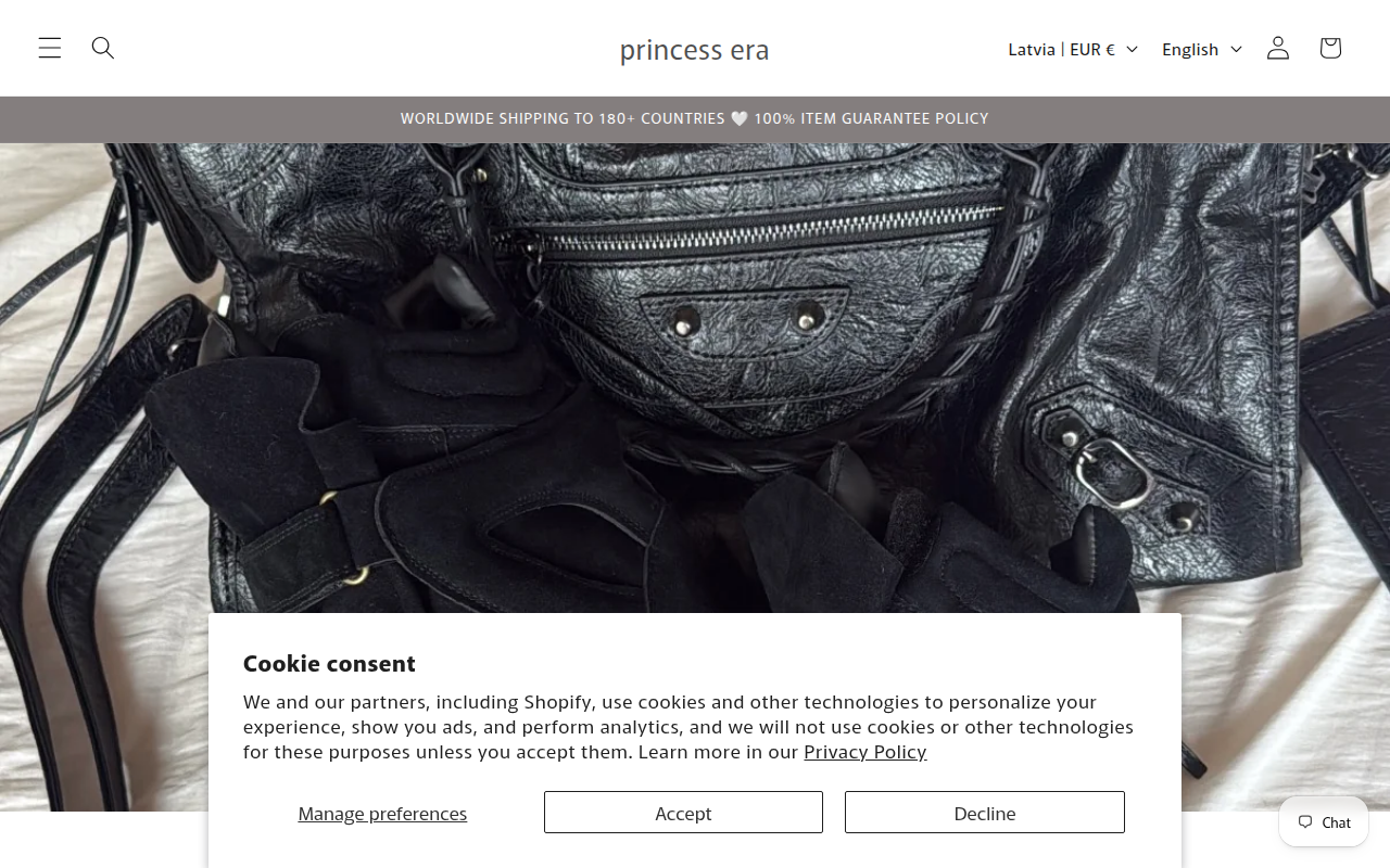 Screenshot van princessera.store