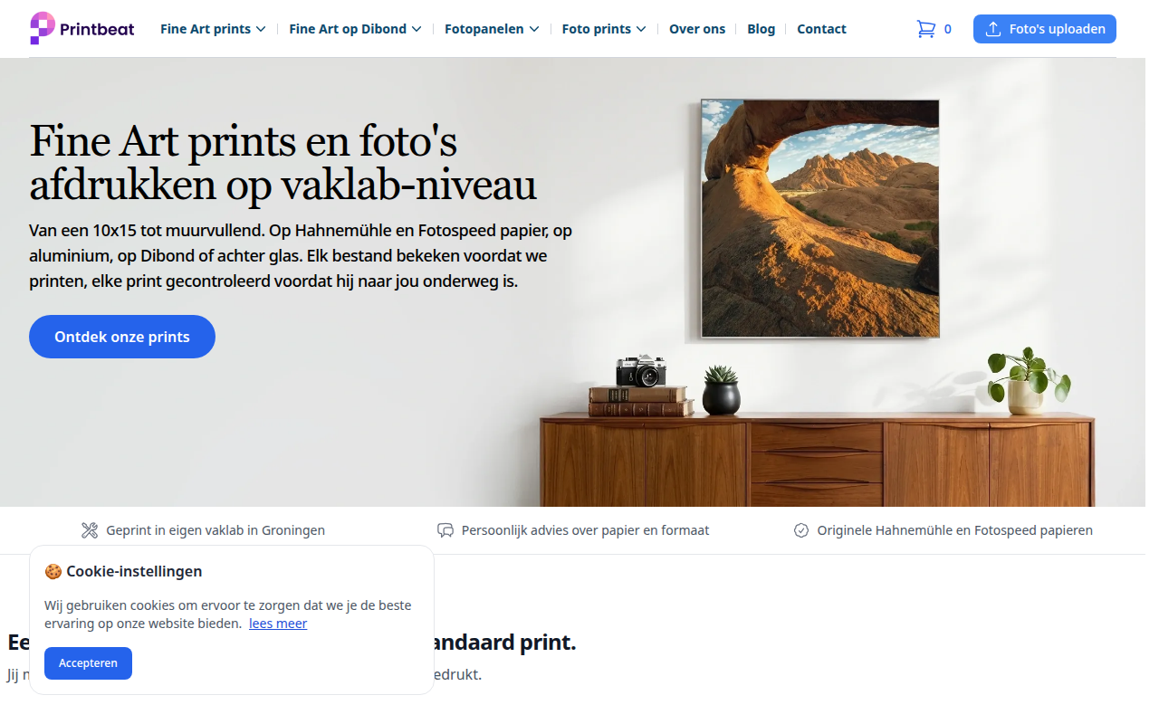Screenshot van printbeat.nl